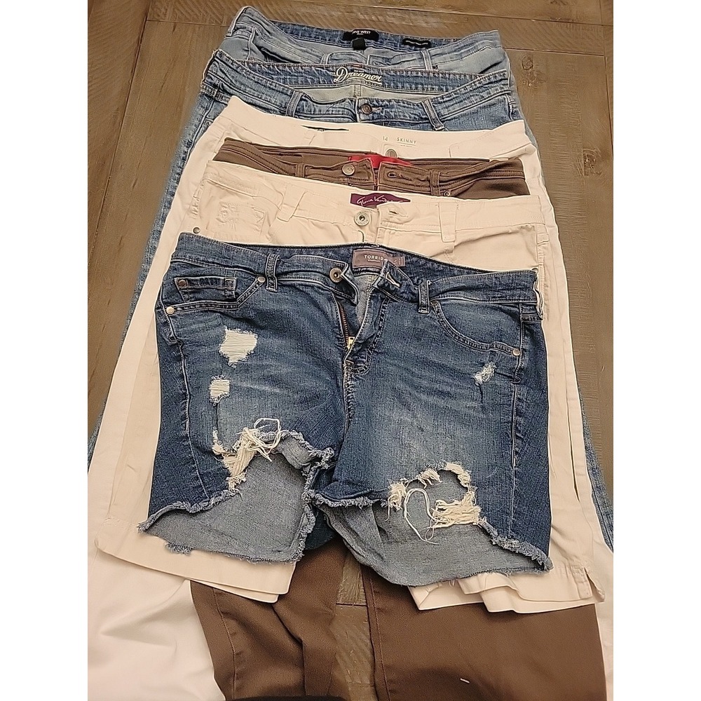 Bundle Lot Gloria Vanderbilt Nine West Torrid Womens Size 14 xlโ Jeans Capri 6